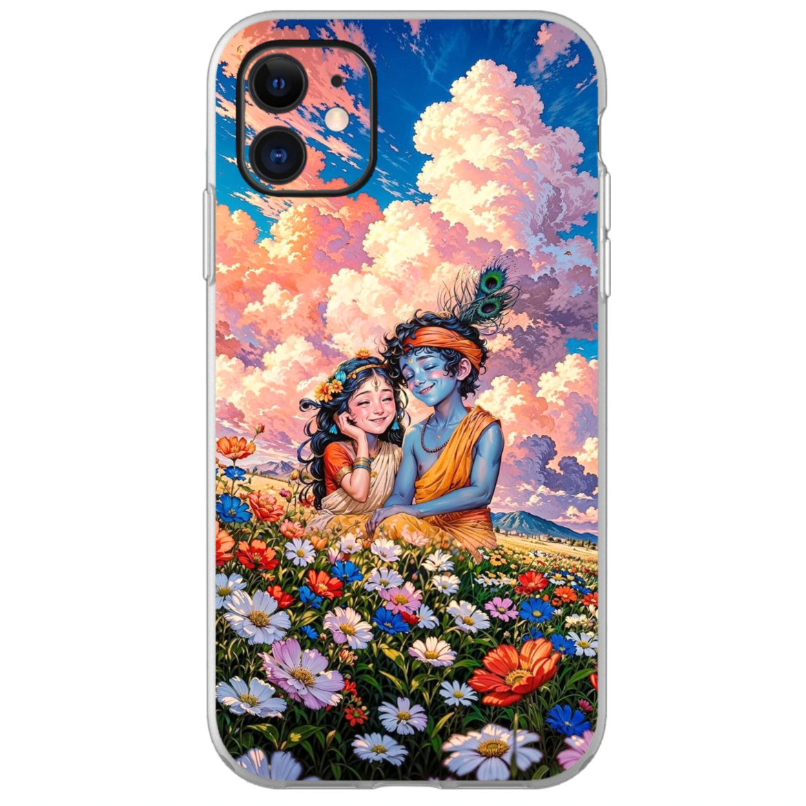 Radha Krishna Mobile Skin - 3D EMOSSED