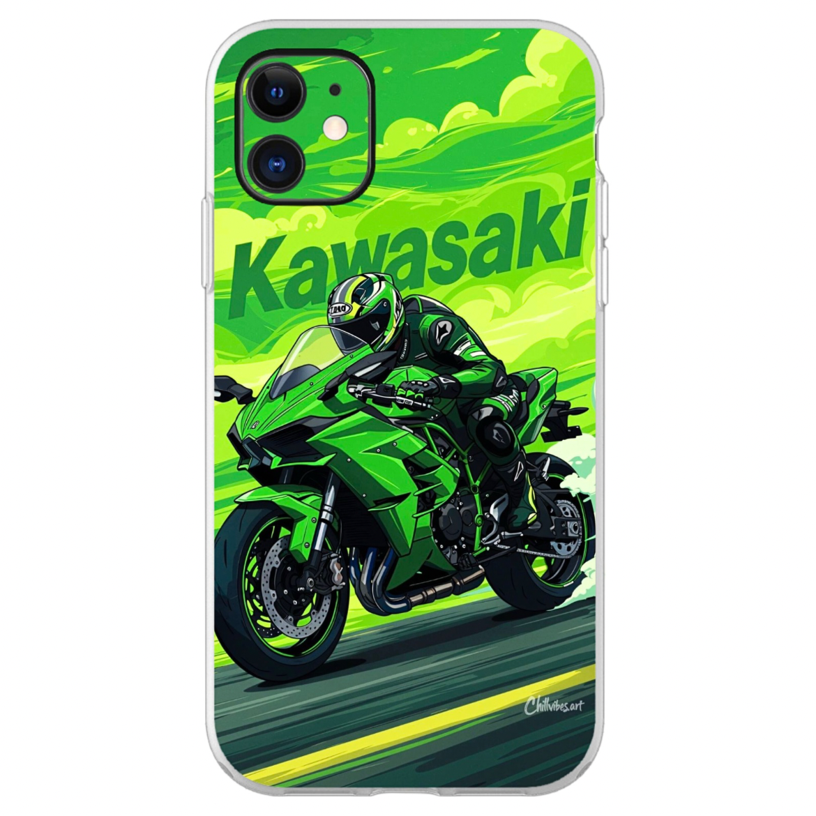 Kawasaki Bike Mobile Skin - Matte Finish